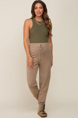 Mocha Sweater Knit Maternity Joggers