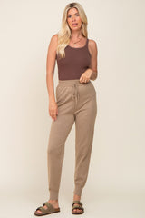 Mocha Sweater Knit Maternity Joggers