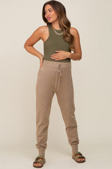 Mocha Sweater Knit Maternity Joggers