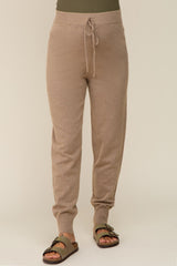 Mocha Sweater Knit Maternity Joggers