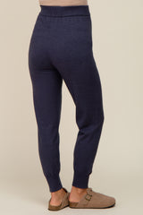 Navy Blue Sweater Knit Maternity Joggers