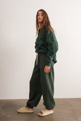 Forest Green Drawstring Relaxed Fit Sweatpants