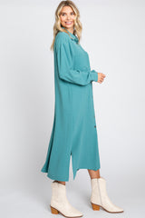 Jade Button Down Collared Maxi Dress