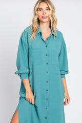 Jade Button Down Collared Maxi Dress