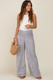 Grey Striped Maternity Pants