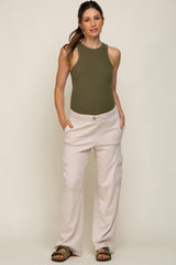 Cream Pocketed Maternity Lounge Pants