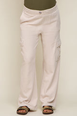 Cream Pocketed Maternity Lounge Pants