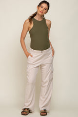 Cream Pocketed Maternity Lounge Pants