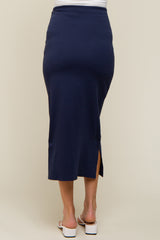 Navy Basic Maternity Maxi Skirt