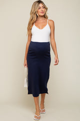 Navy Basic Maternity Maxi Skirt