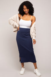 Navy Basic Maxi Skirt