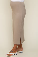 Taupe Basic Maternity Maxi Skirt