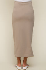 Taupe Basic Maternity Maxi Skirt