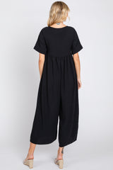 Black Crisscross Wide Leg Jumpsuit