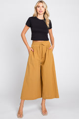 Dark Yellow Drawstring Wide Leg Maternity Pants