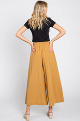 Dark Yellow Drawstring Wide Leg Pants