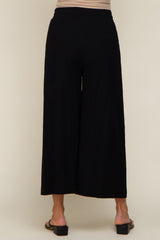 Black Drawstring Wide Leg Maternity Pants