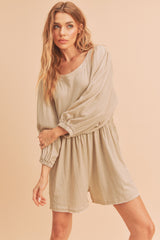 Natural 3/4 Sleeve Romper