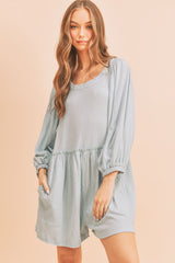 Sky 3/4 Sleeve Romper