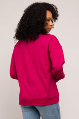 Magenta Embroidered Long Sleeve Top