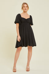 Black Puff Sleeve Dress