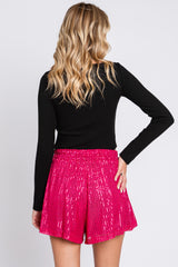 Fuchsia Sequin Shorts