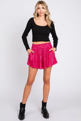 Fuchsia Sequin Shorts