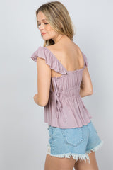 Lilac Lace Trim Top