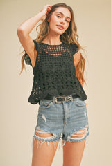 Black Crochet Top