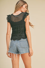 Black Crochet Top