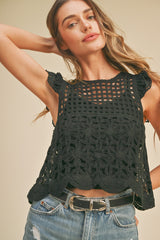 Black Crochet Top