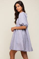 Periwinkle Textured Pleated Dress