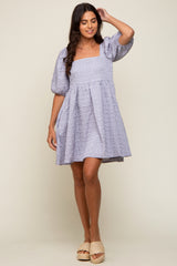 Periwinkle Textured Pleated Dress