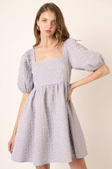 Periwinkle Textured Pleated Maternity Dress