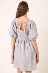 Periwinkle Textured Pleated Dress