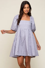 Periwinkle Textured Pleated Dress