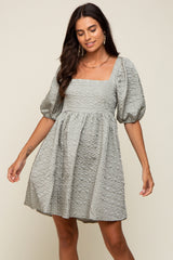 Sage Textured Pleated Dress