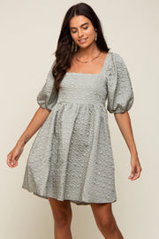 Sage Textured Pleated Dress