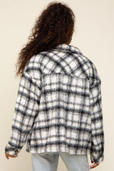 Ivory Plaid Shirt Jacket