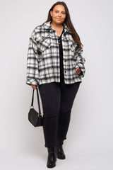 Ivory Plaid Plus Shirt Jacket