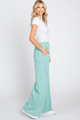 Mint Green Basic Wide Leg Lounge Pants