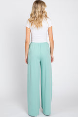 Mint Green Basic Wide Leg Lounge Pants