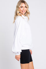 Ivory Collared Button Pullover