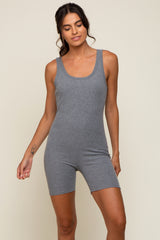 Charcoal Sleeveless Ribbed Maternity Bodysuit