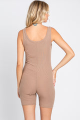 Taupe Sleeveless Ribbed Bodysuit