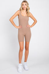 Taupe Sleeveless Ribbed Bodysuit