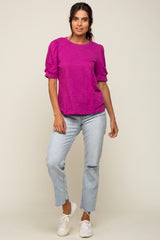 Fuchsia Puff Sleeve Top