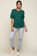 Hunter Green Puff Sleeve Top