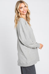 Heather Grey Knit Long Sleeve Top