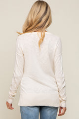 Ivory Knit Long Sleeve Maternity Top